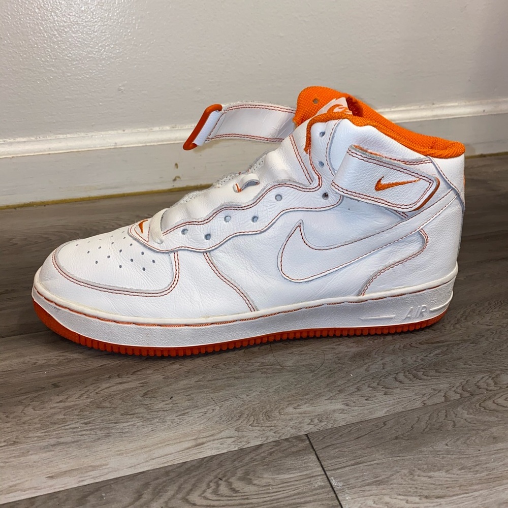 2002 Nike Air Force 1 Mid White | White-Orange
